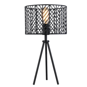 18.5H Ingrid Cage-Shade Metal Tripod Table Lamp