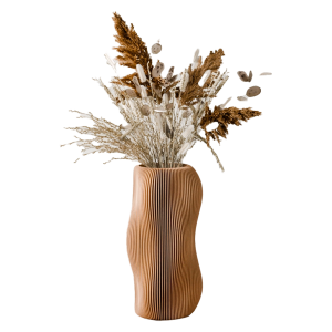 Bubbly Vase Modernized Pottery Natural Wood